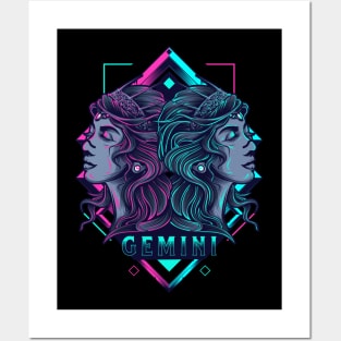 Zodiac GEMINI NEON Series Posters and Art